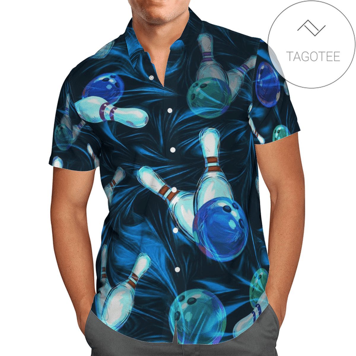 Bowling in Deep Blue Hue Hawaiian Shirt Exquisite Look