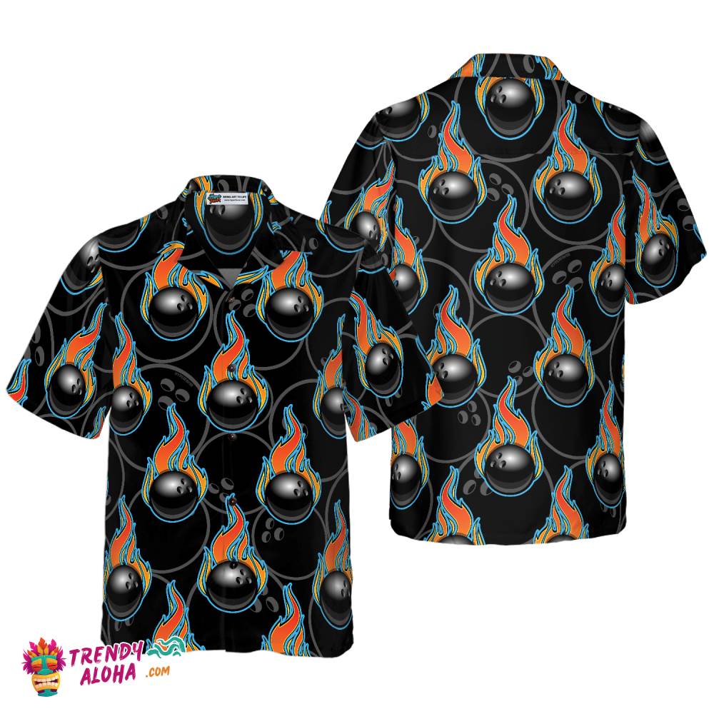 Bowling In Fire Seamless Pattern Hawaiian Shirt Bowling In Fire Seamless Pattern Hawaiian Shirt