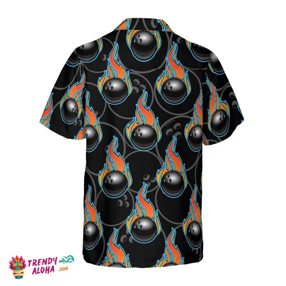 Bowling In Fire Seamless Pattern Hawaiian Shirt