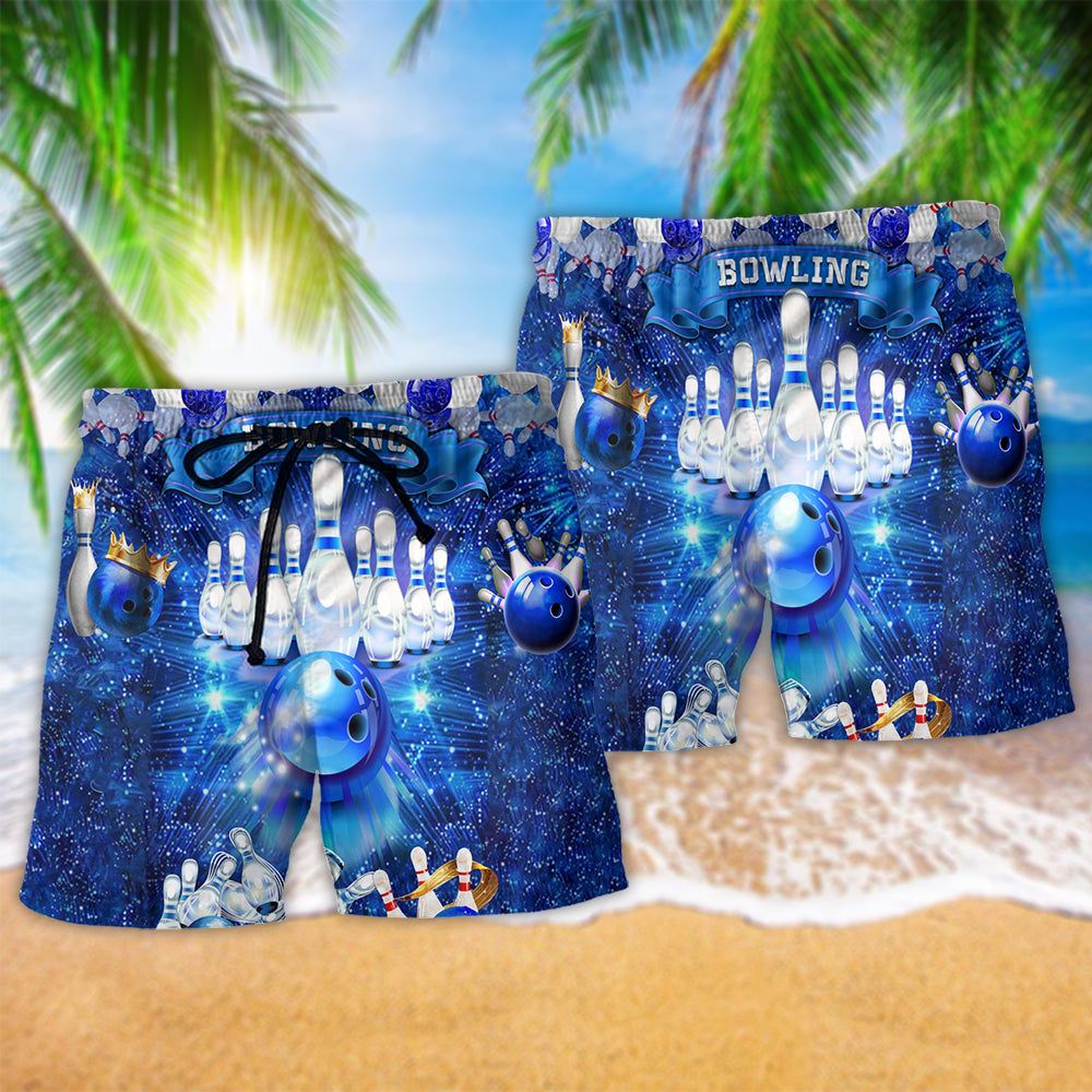Bowling Is The Best Part Of My Day Trendy Aloha Hawaiian Beach Shorts