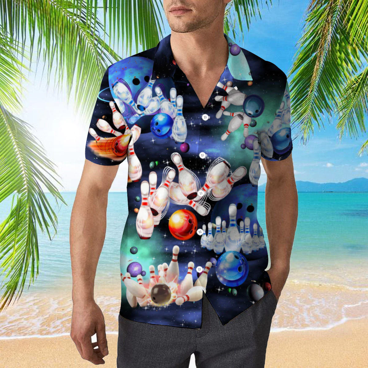 Bowling Let The Dood Times Roll Short Trendy Hawaiian Shirt