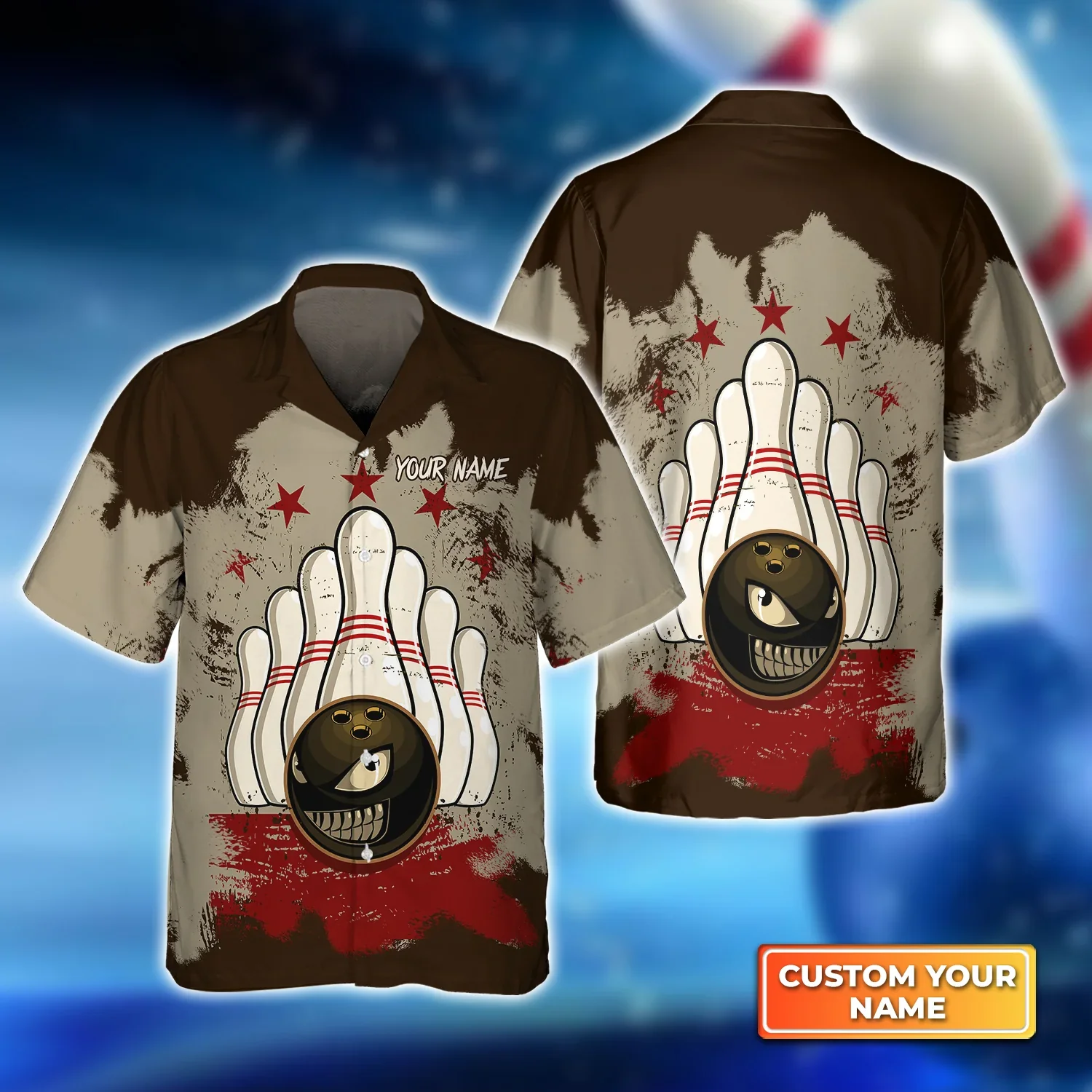 Bowling Mascot Royalty Trendy Hawaiian Shirt, Bowling Trendy Hawaiian Shirt For Men, Women, Bowling Team Shirt
