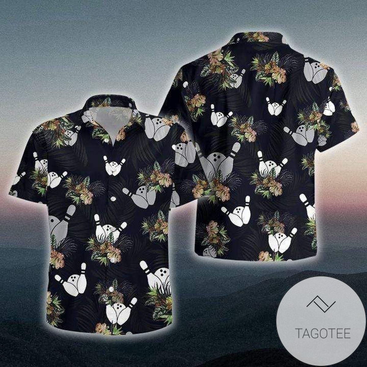 Bowling Motifs Striking a Chord on Unisex Hawaiian Shirt