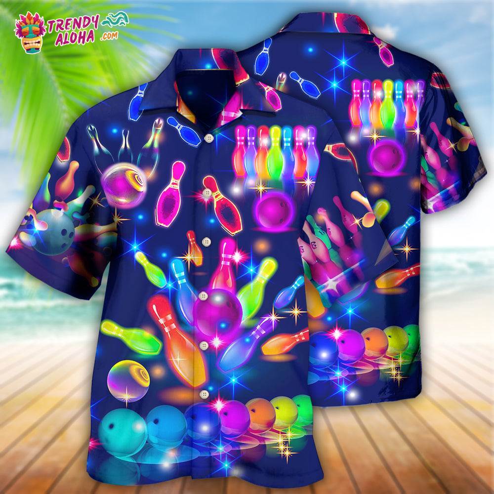 Bowling Neon Style Hawaiian Shirt – Trendy Aloha