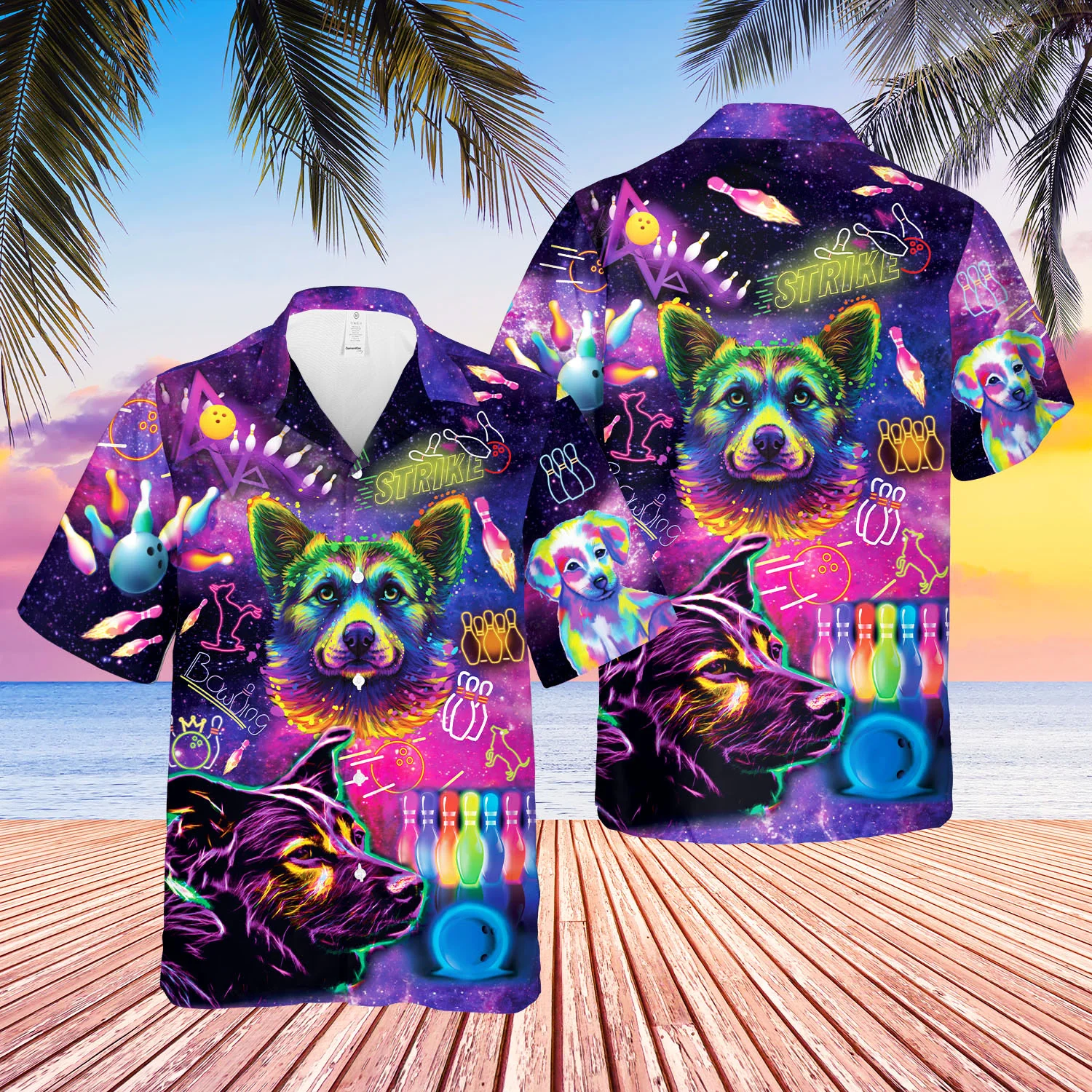 Bowling Rolling With My Dog Homies Trendy Hawaiian Shirt For