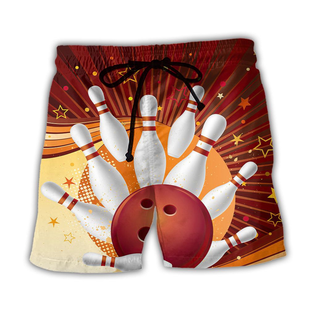 Bowling Strike Amazing Game Retro Style Trendy Aloha Hawaiian Beach Shorts Bowling Strike Amazing Game Retro Style Trendy Aloha Hawaiian Beach Shorts