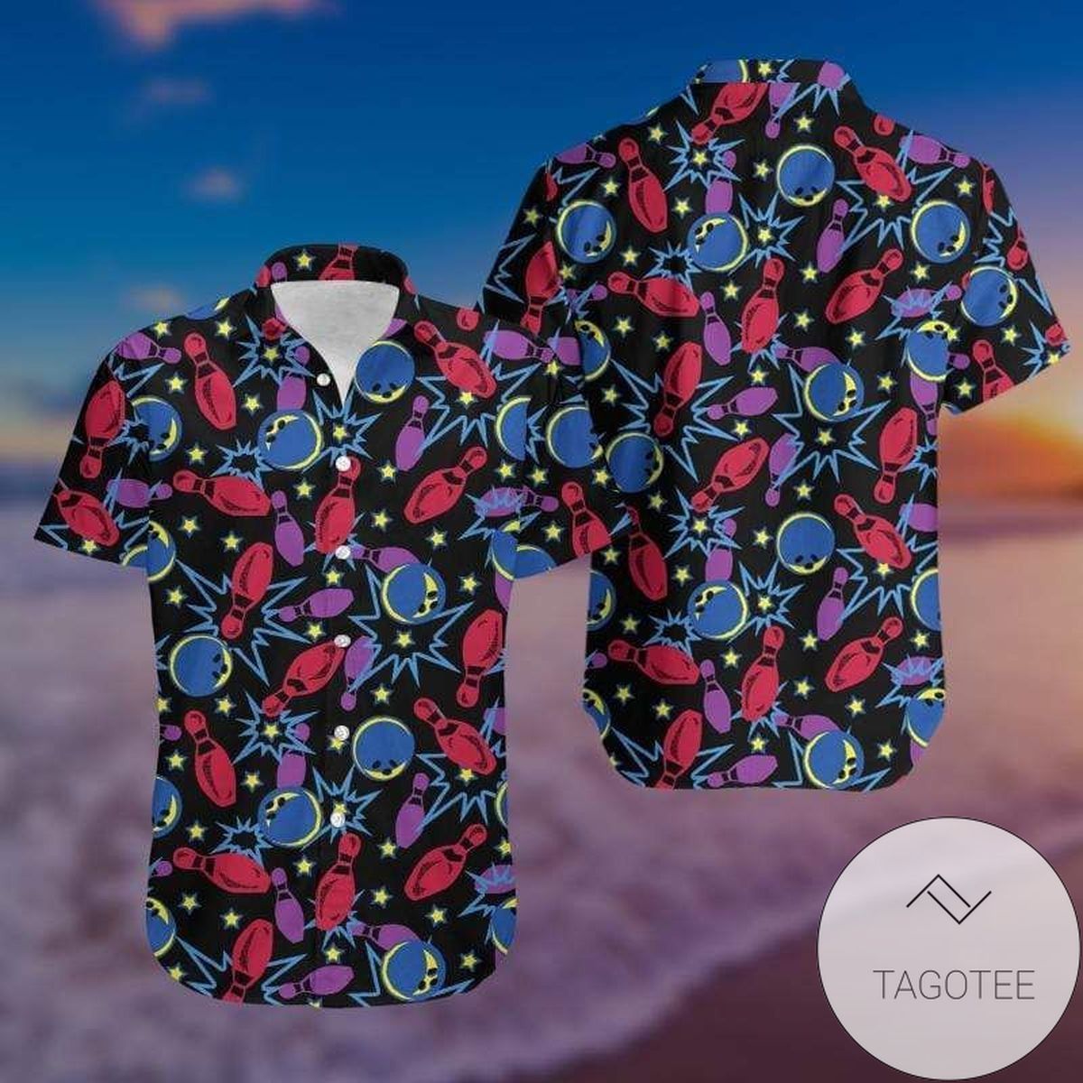 Bowling Strike Ball And Pin Unisex Hawaiian Shirts