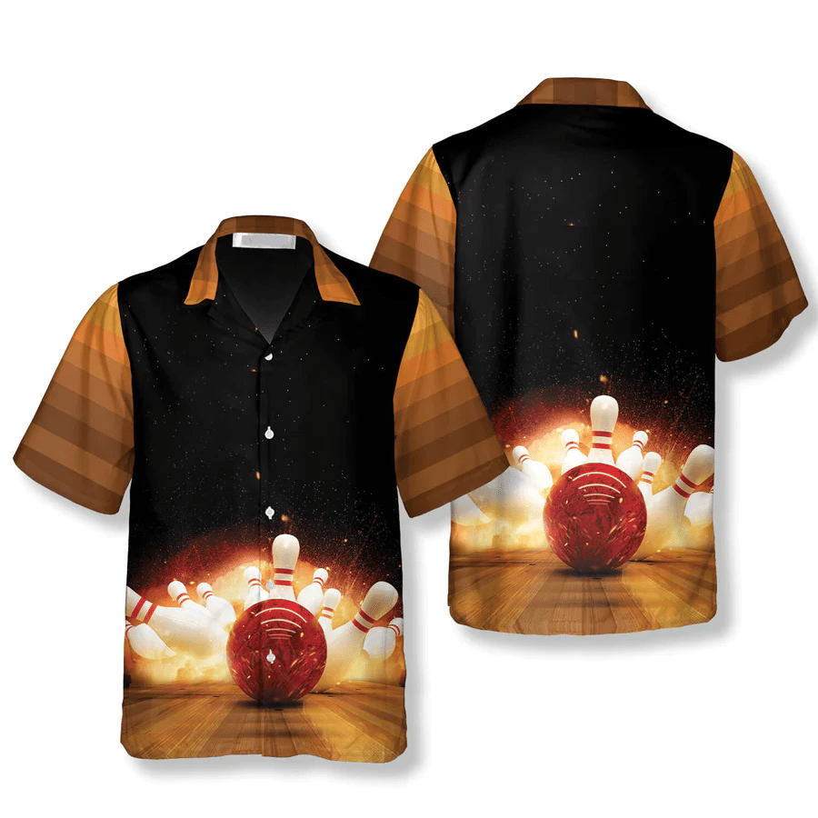 Bowling Strike Hit Fire Explosion Bowling Trendy Hawaiian Shirt Bowling Strike Hit Fire Explosion Bowling Trendy Hawaiian Shirt