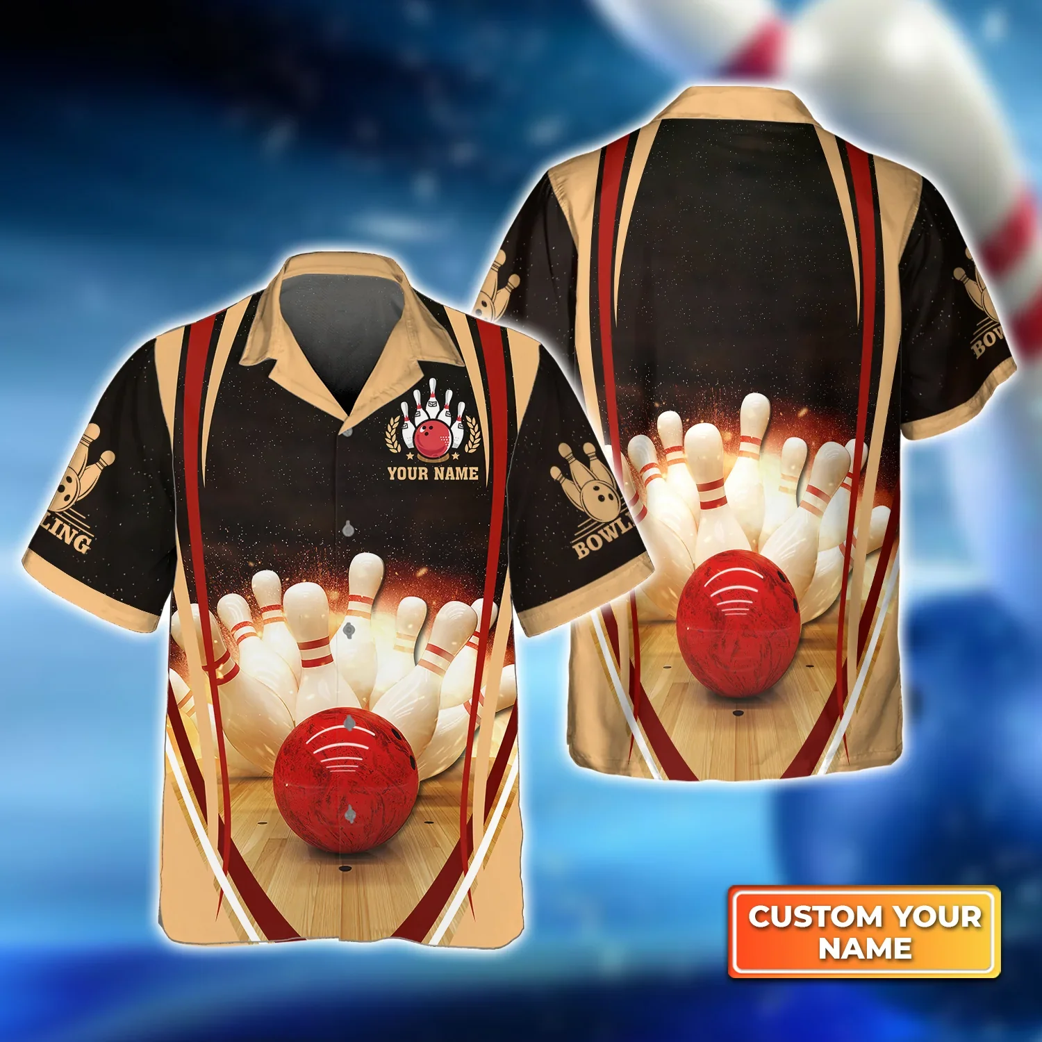 Bowling Strike Hit Fire Explosion Concept Trendy Hawaiian Shirt, Bowling Trendy Hawaiian Shirt For Men, Women, Bowling Team Shirt