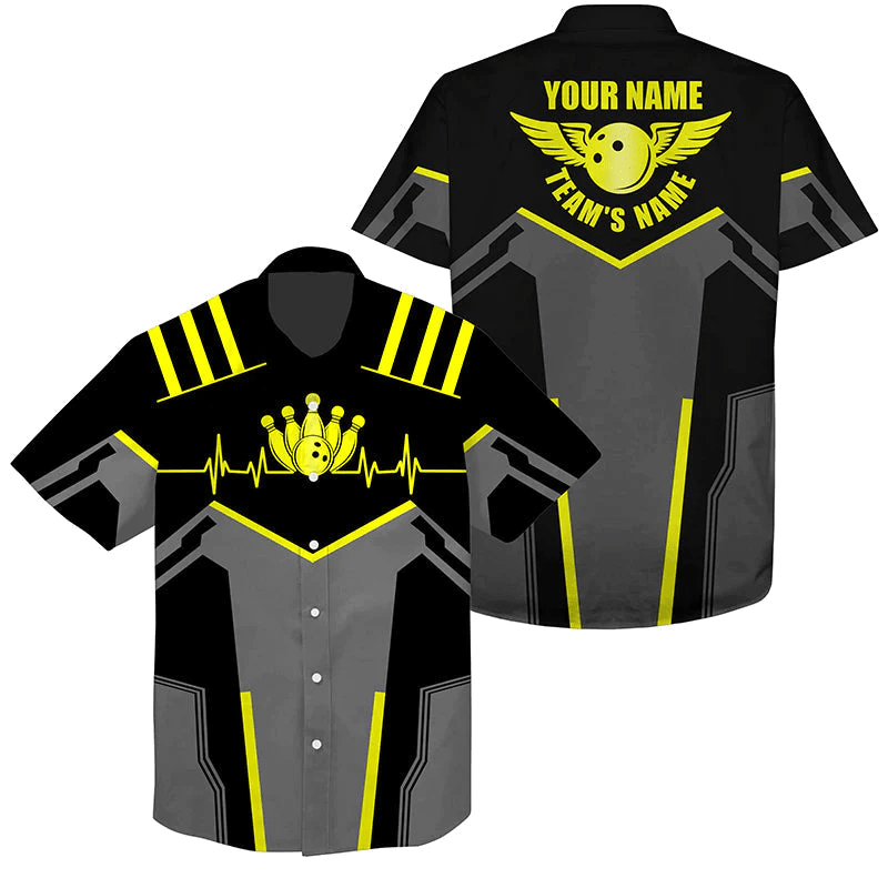 Bowling Trendy Hawaiian Shirt Custom Name And Team Name Bowling Ball And Pins, Team Bowling Shirts Bowling Trendy Hawaiian Shirt Custom Name And Team Name Bowling Ball And Pins, Team Bowling Shirts