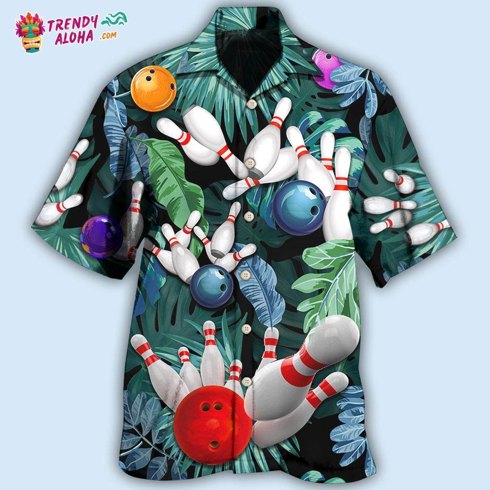 Bowling Tropical Leaf I’m So Happy Hawaiian Shirt – Trendy Aloha