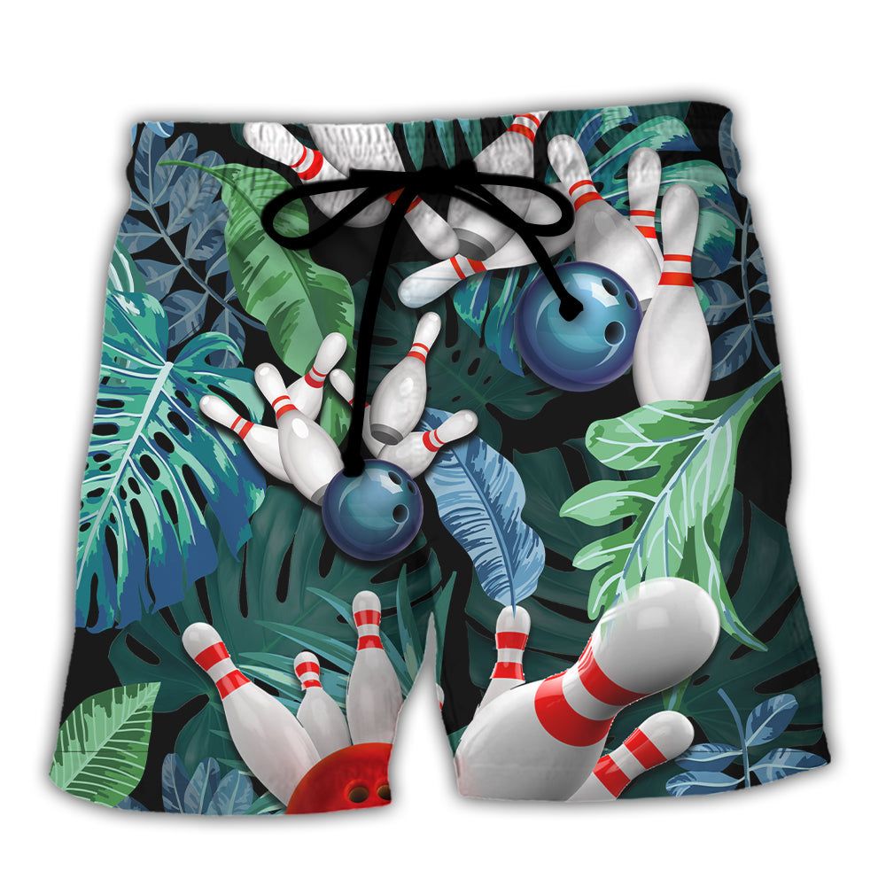 Bowling Tropical Leaf I’m So Happy Trendy Aloha Hawaiian Beach Shorts Bowling Tropical Leaf I’m So Happy Trendy Aloha Hawaiian Beach Shorts
