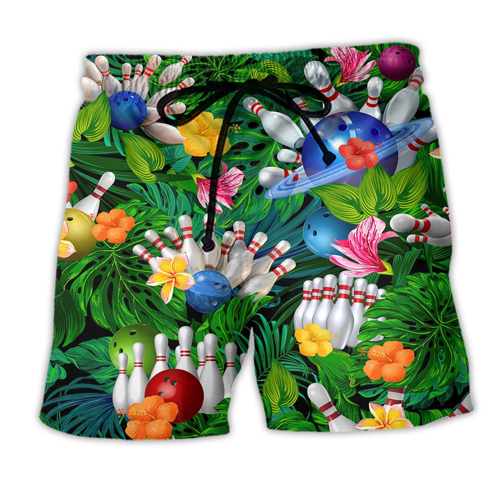 Bowling What Happens At Bowling Stays At Bowling In Green Trendy Aloha Hawaiian Beach Shorts