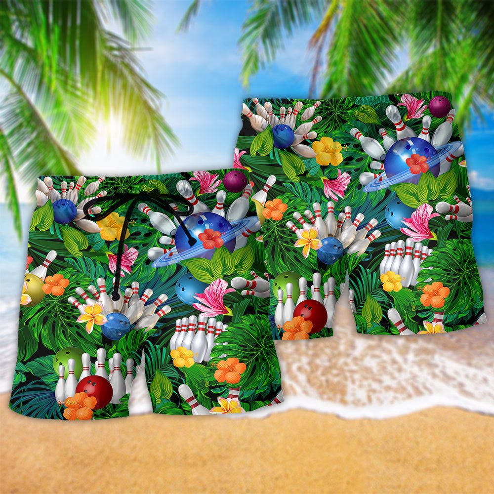 Bowling What Happens At Bowling Stays At Bowling In Green Trendy Aloha Hawaiian Beach Shorts