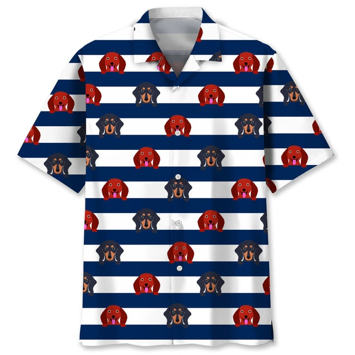 Boxer Blue Stripes Trendy Hawaiian Shirt