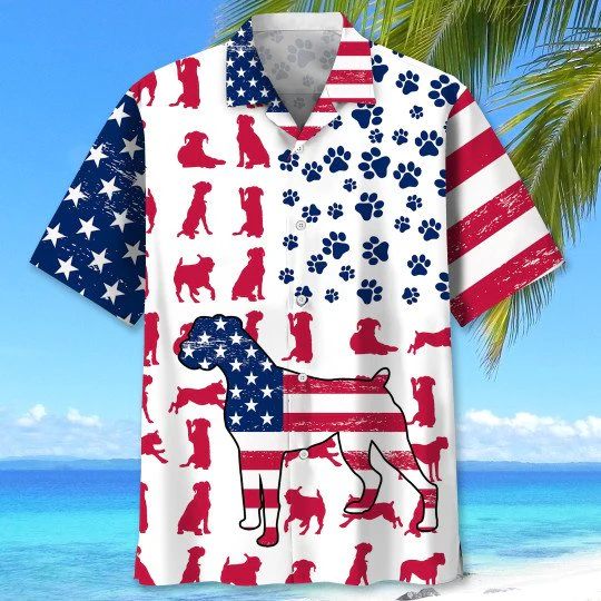 Boxer Celebrates Usa In Vibrant Hawaiian Shirt Design