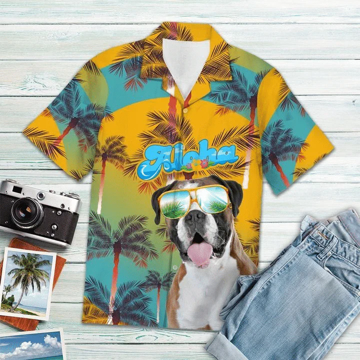 Boxer Dog Trendy Hawaiian Shirt