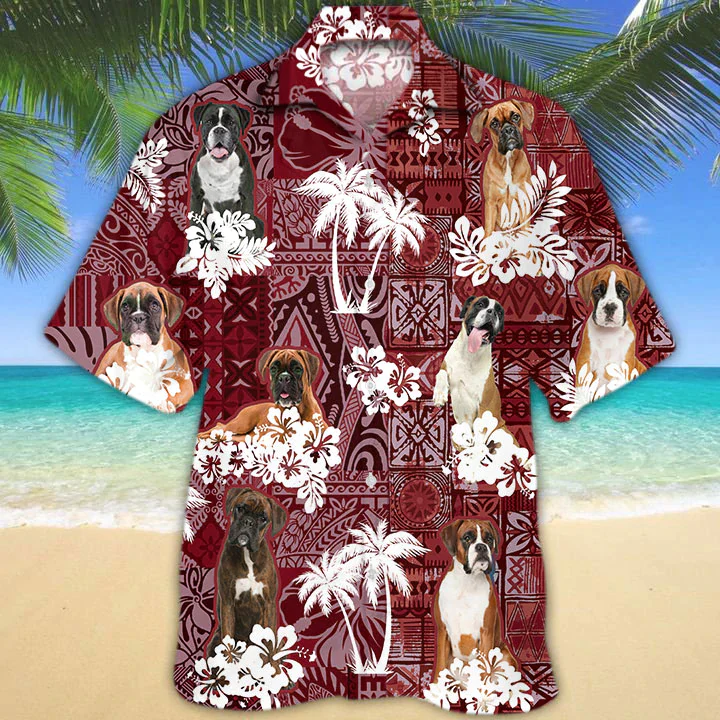 Boxer Dog Trendy Hawaiian Shirt, Gift For Dog Lover Shirts, Animal Summer Shirts, Trendy Hawaiian Shirt Men