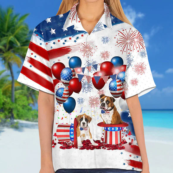Boxer Independence Day Trendy Hawaiian Shirt For Men And Women, 4Th Of July Trendy Hawaiian Shirt