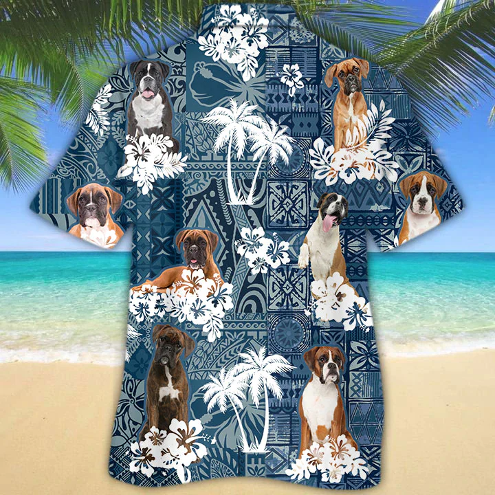 Boxer Trendy Hawaiian Shirt, Dog Trendy Hawaiian Shirt Men Women, Short Sleeve Hawaiian Aloha Shirt