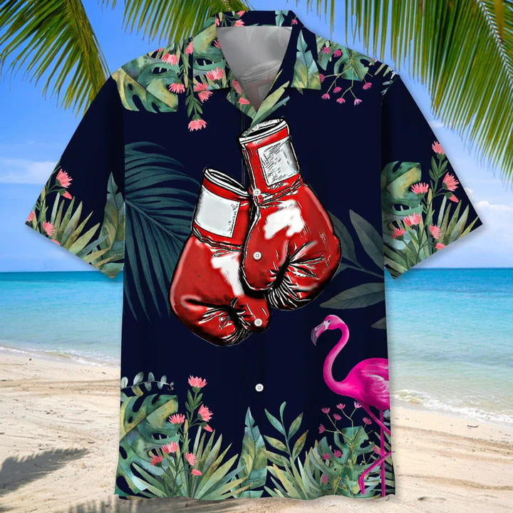Boxing Nature Flower Trendy Hawaiian Shirt For Men, Boxing Player Shirt, Boxing Gifts