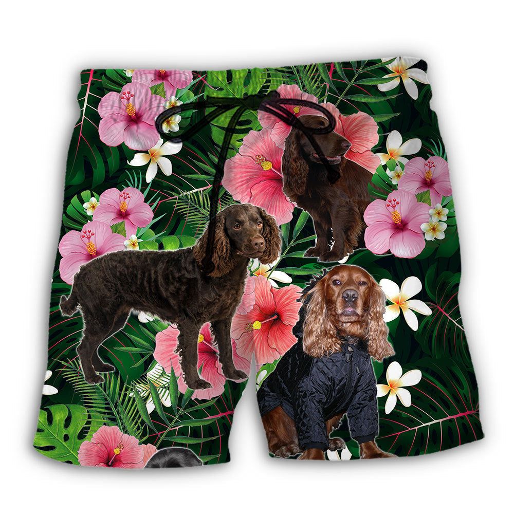 Boykin Spaniel Tropical Dog Lover Trendy Aloha Hawaiian Beach Shorts Boykin Spaniel Tropical Dog Lover Trendy Aloha Hawaiian Beach Shorts