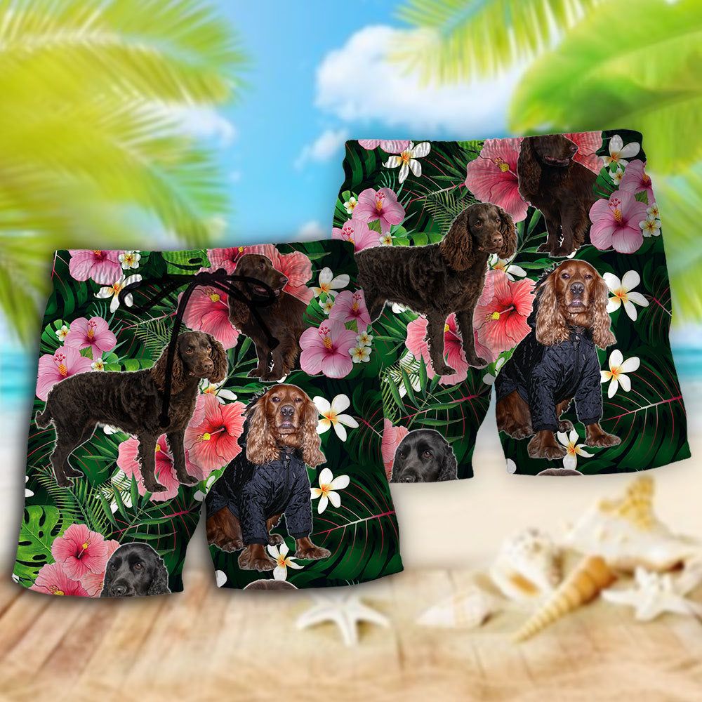 Boykin Spaniel Tropical Dog Lover Trendy Aloha Hawaiian Beach Shorts