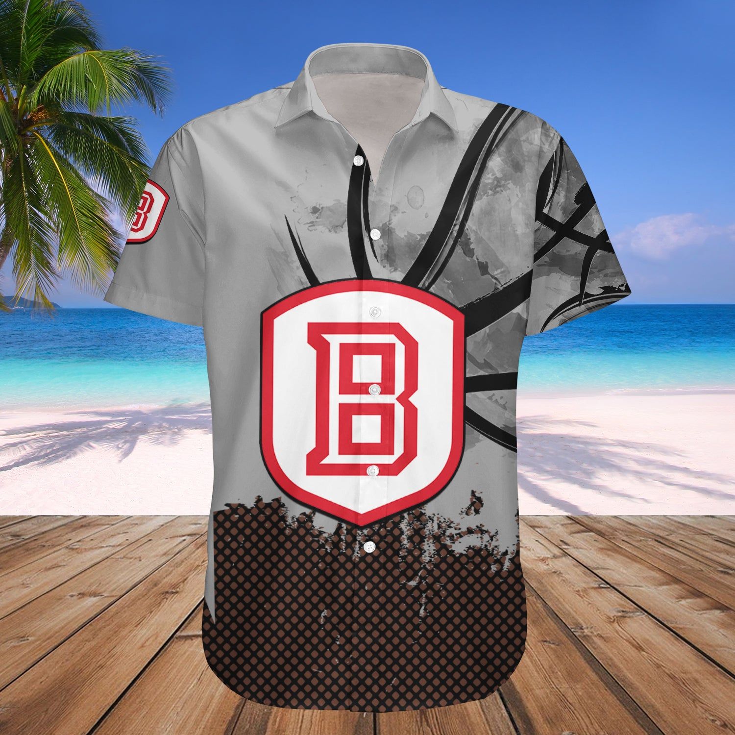 Bradley Braves Hawaii Shirt Basketball Net Grunge Pattern – NCAA