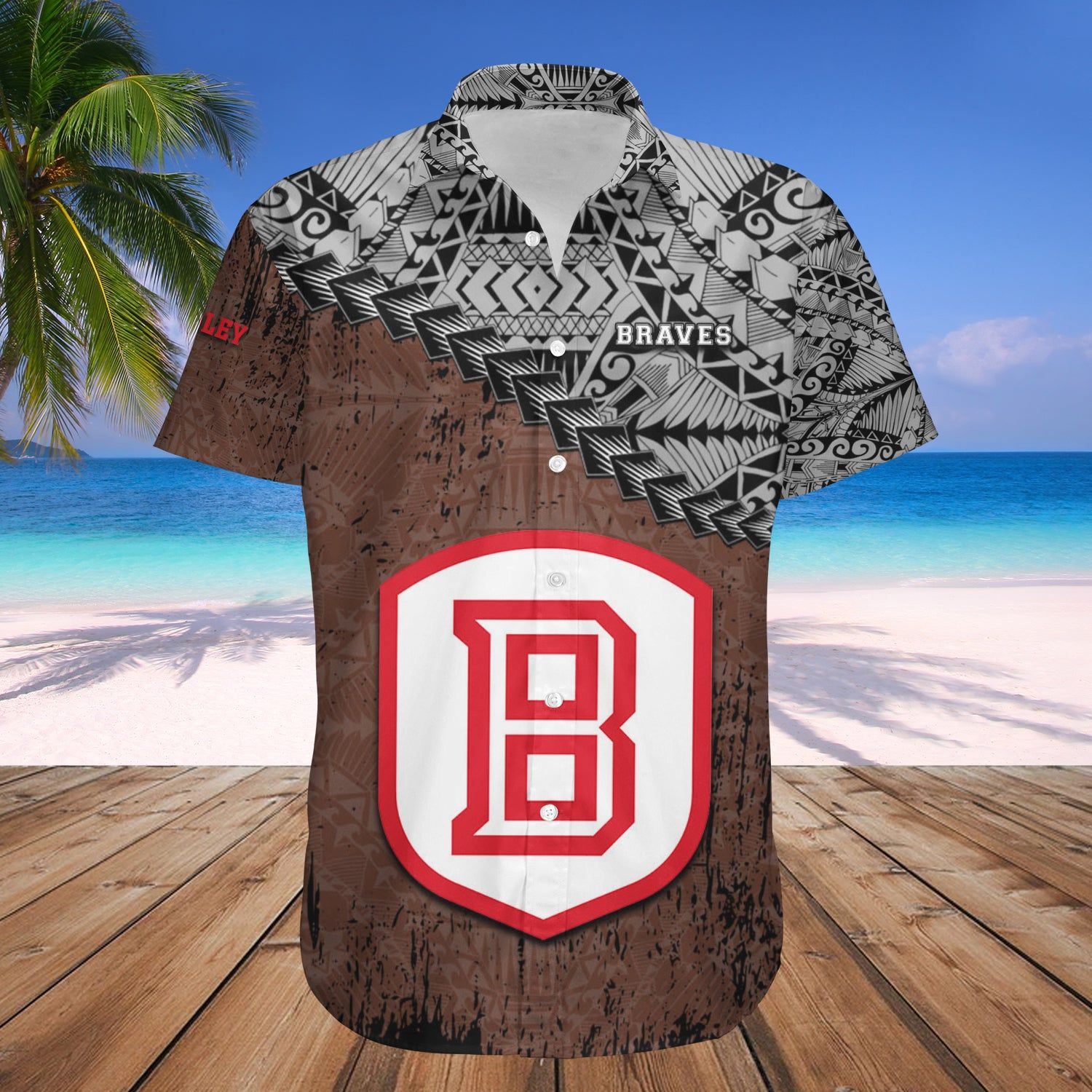 Bradley Braves Hawaii Shirt Grunge Polynesian Tattoo – NCAA
