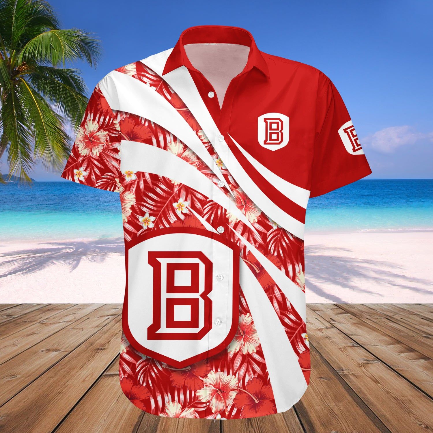 Bradley Braves Hawaii Shirt Hibiscus Sport Style – NCAA