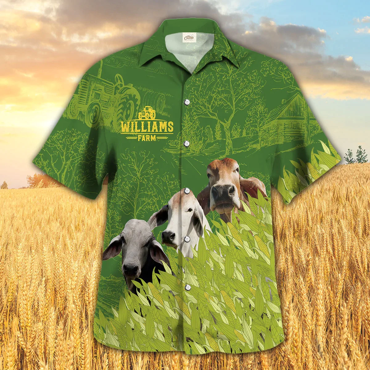 Brahman Farm Corn Pattern Trendy Hawaiian Shirt, Cow Trendy Hawaiian Shirt, Summer Trendy Hawaiian Shirt For Men And Women