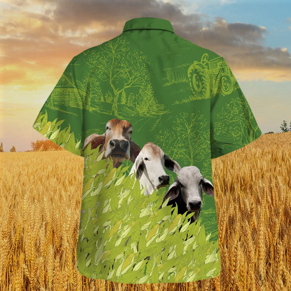 Brahman Farm Corn Pattern Trendy Hawaiian Shirt, Cow Trendy Hawaiian Shirt, Summer Trendy Hawaiian Shirt For Men And Women
