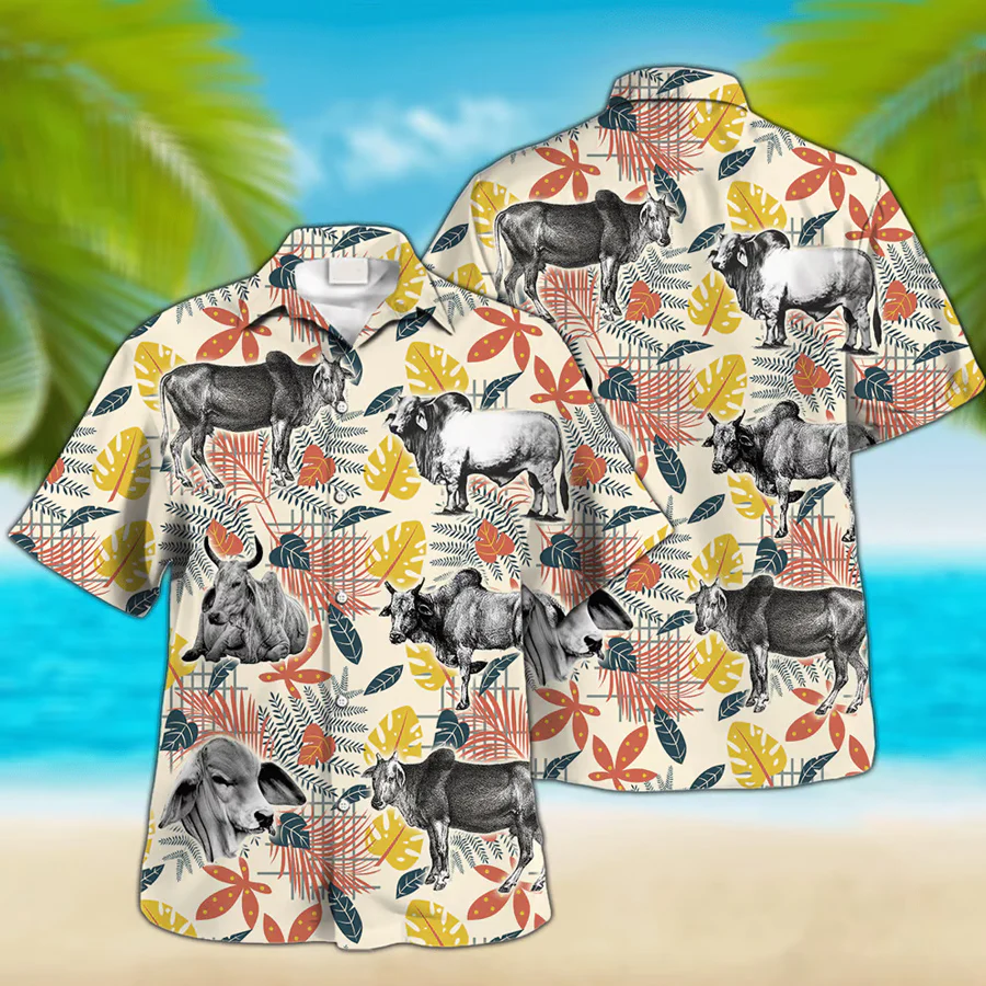 Brahman Trendy Hawaiian Shirt For Farm Lovers – Brahman Cow Trendy Hawaiian Shirt, Trendy Hawaiian Shirt For Men And Women