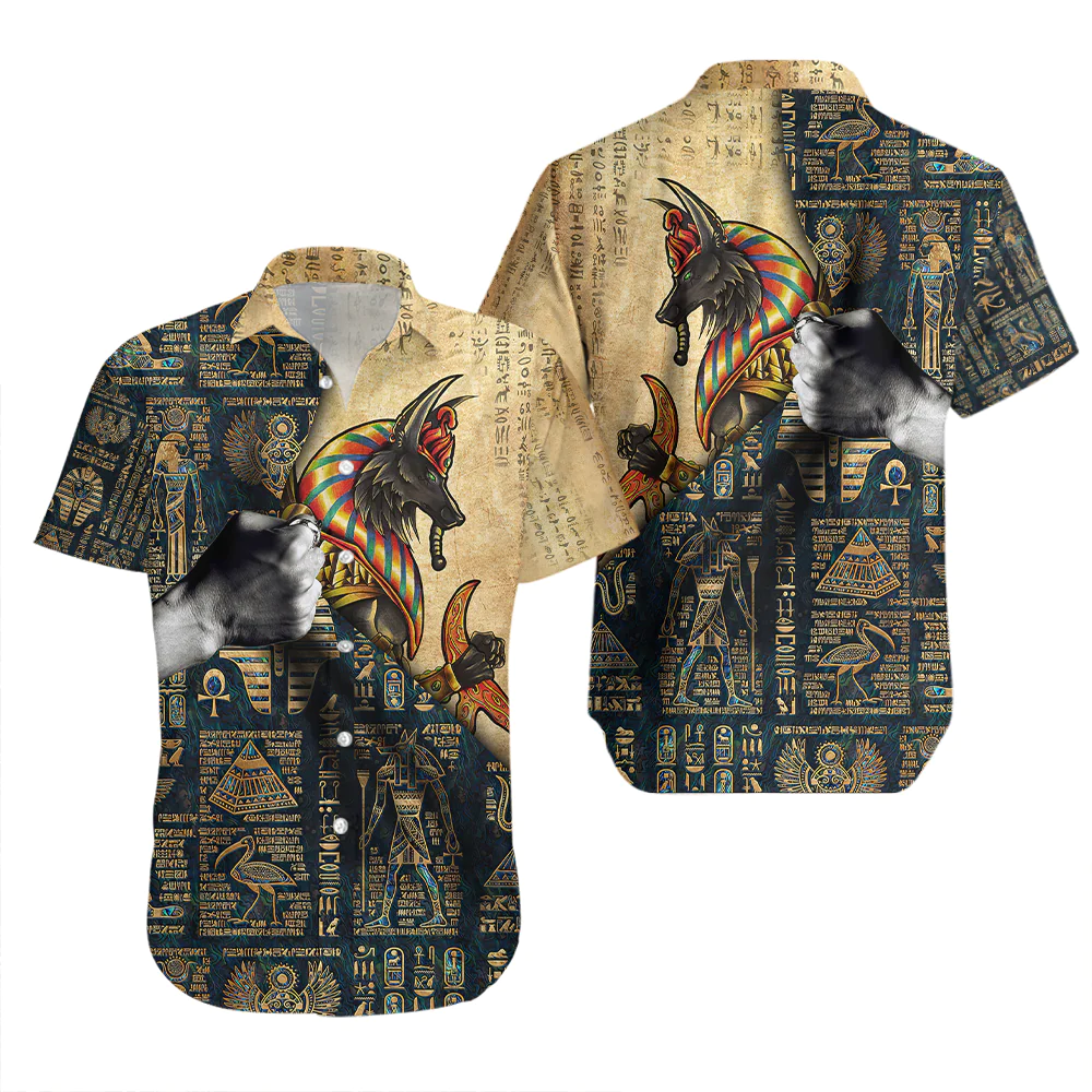 Brave Anubis Ancient Egyptian Mythology Trendy Hawaiian Shirt