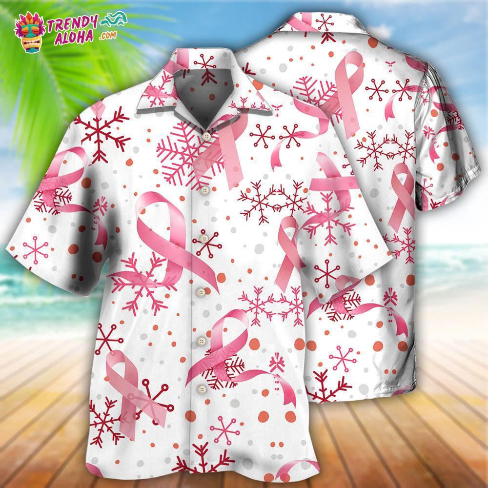 Breast Cancer Pink Ribbon Merry Christmas Hawaiian Shirt – Trendy Aloha