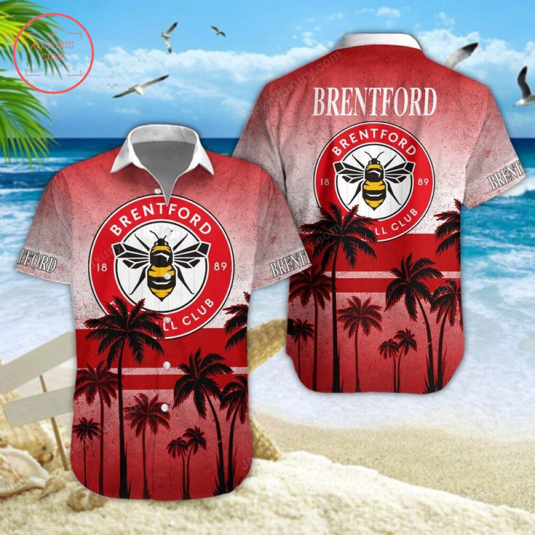 Brentford Fc Coconut Beach Hawaiian Shirt
