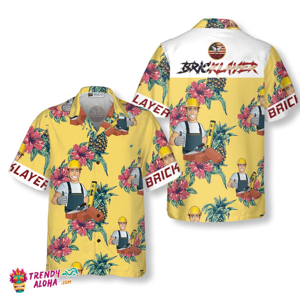 Bricklayer Pineapple Seamless Pattern Hawaiian Shirt
