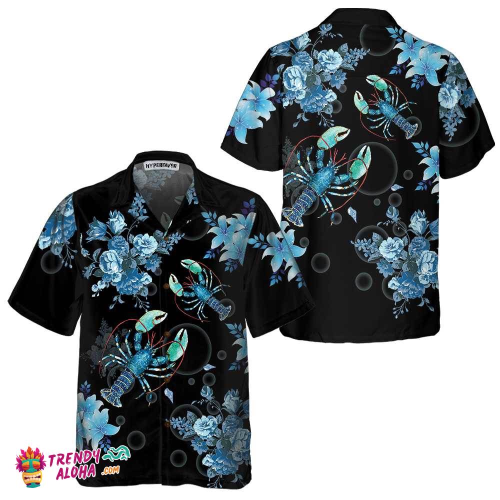 Bright Blue Lobster Hawaiian Shirt, Unique Blue Lobster Shirt For Men & Women, Gift For Lobster Lovers