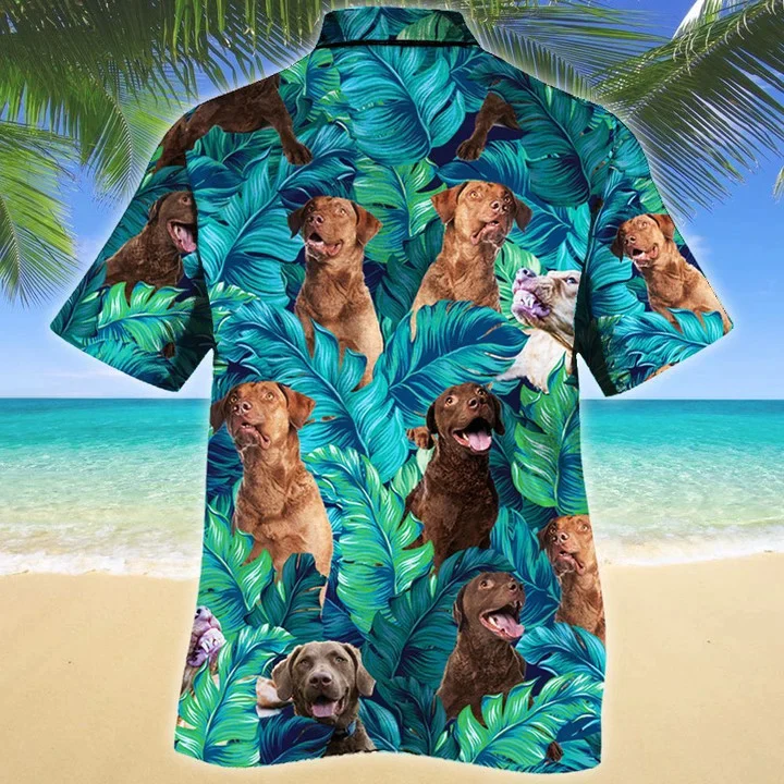 Bright Chesapeake Bay Retriever Dog Lovers Gift Tropical Forest Trendy Hawaiian Shirt