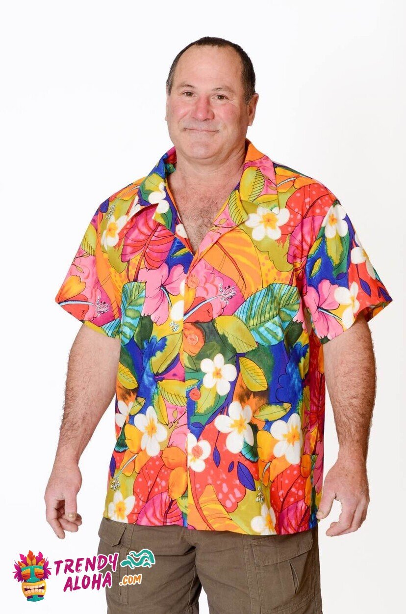 Bright Tropical Summer Flowers Hawaiian Shirt for Sunny Days