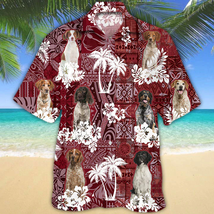 Brittany Dog Lover Summer Hawaiian Shirt for Men