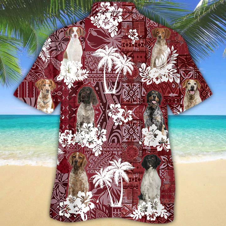Brittany Red Trendy Hawaiian Shirt, Gift For Dog Lover Shirts, Animal Summer Shirts, Trendy Hawaiian Shirt Men