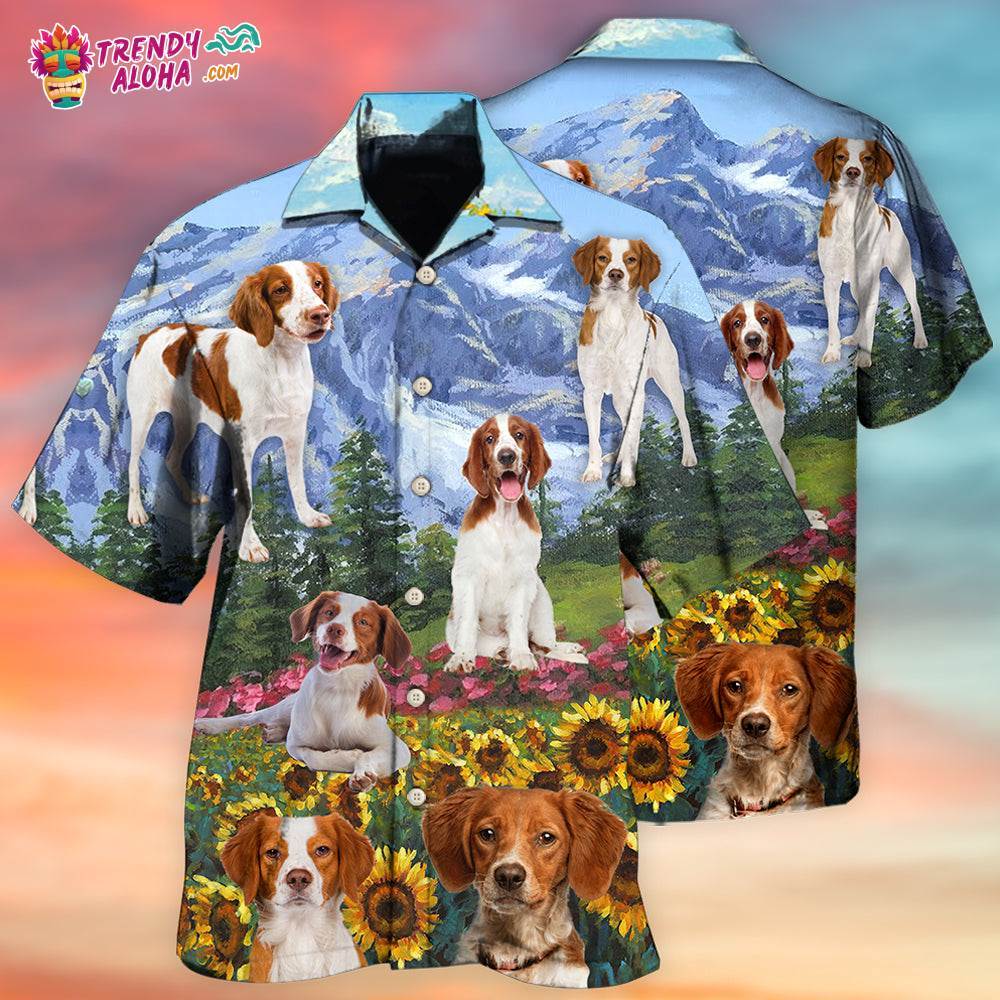 Brittany Spaniel Dog Beautiful Landscape Hawaiian Shirt – Trendy Aloha