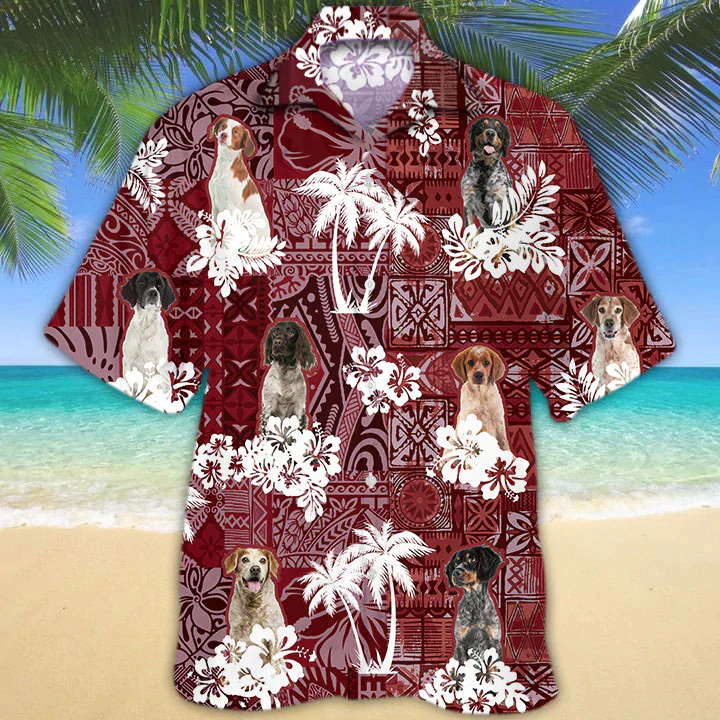 Brittany Spaniel Red Trendy Hawaiian Shirt, Gift For Dog Lover Shirts, Animal Summer Shirts, Trendy Hawaiian Shirt Men