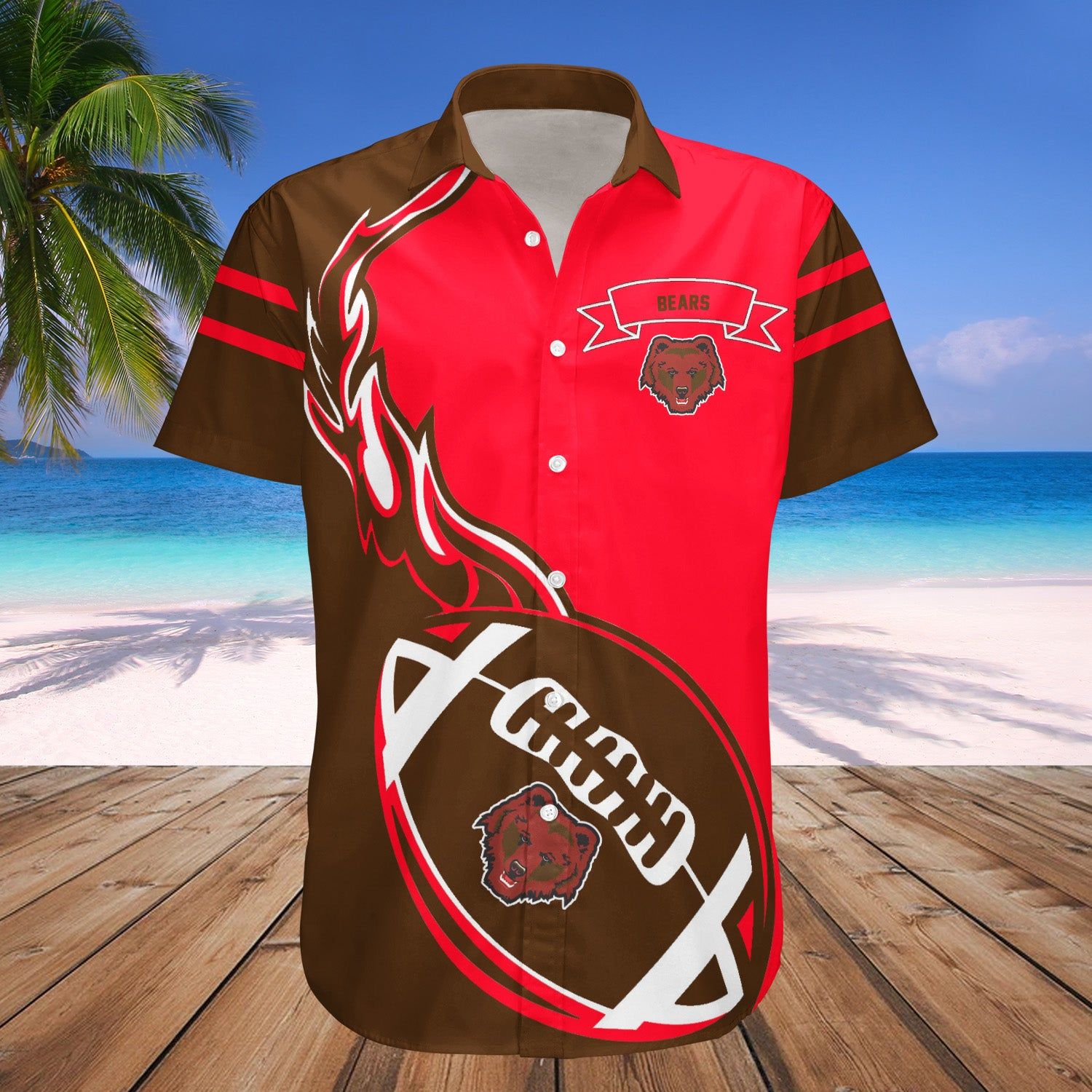 Brown Bears Hawaii Shirt Flame Ball – NCAA