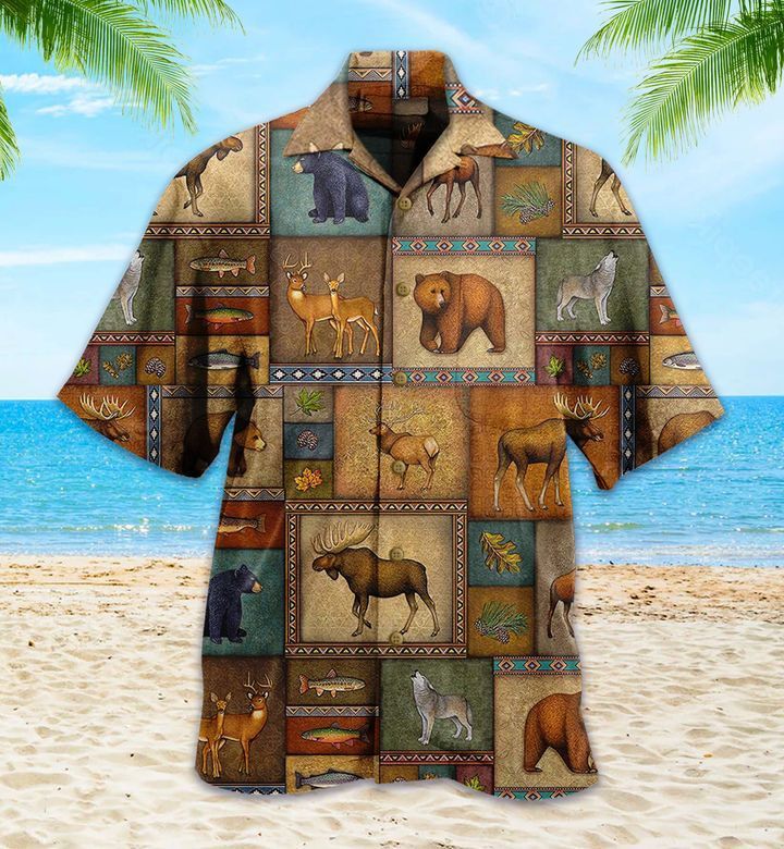 Brown Wildlife Bear Hawaiian Shirt Ideal Summer Gifts