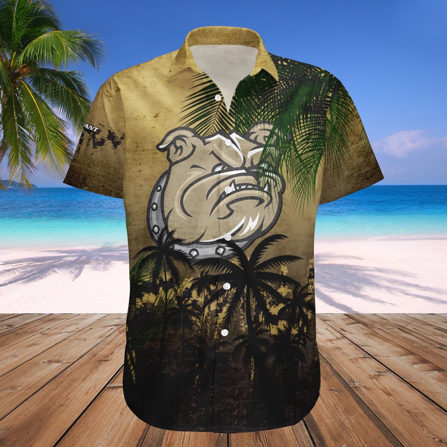 Bryant Bulldogs Hawaii Shirt Coconut Tree Tropical Grunge – NCAA