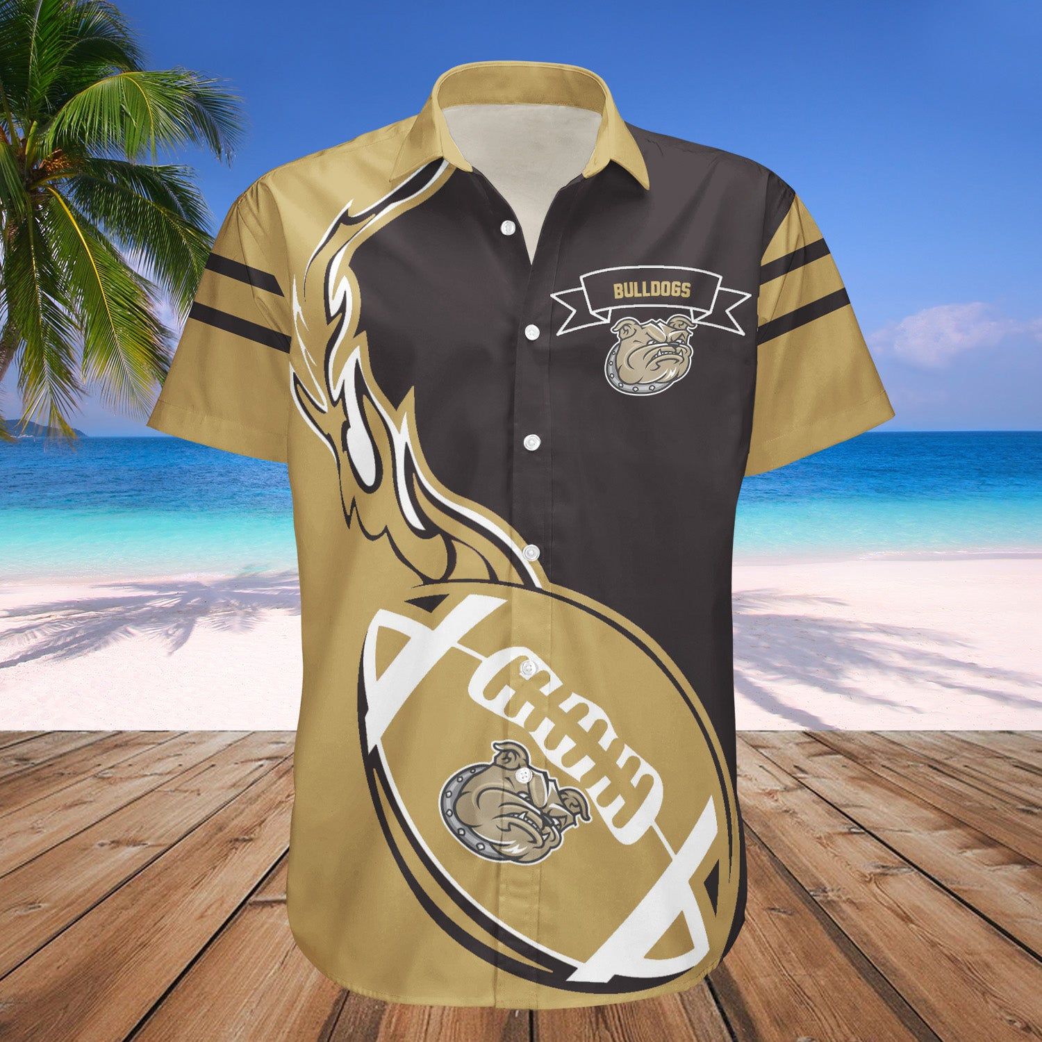 Bryant Bulldogs Hawaii Shirt Flame Ball – NCAA