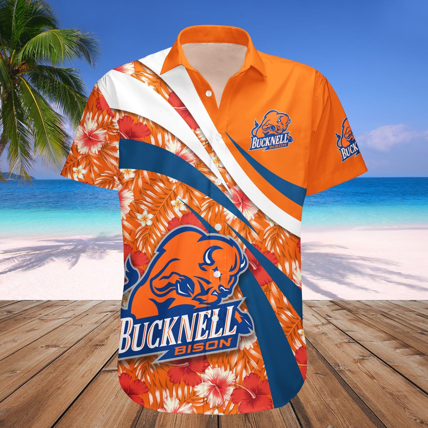Bucknell Bison Hawaii Shirt Hibiscus Sport Style – NCAA