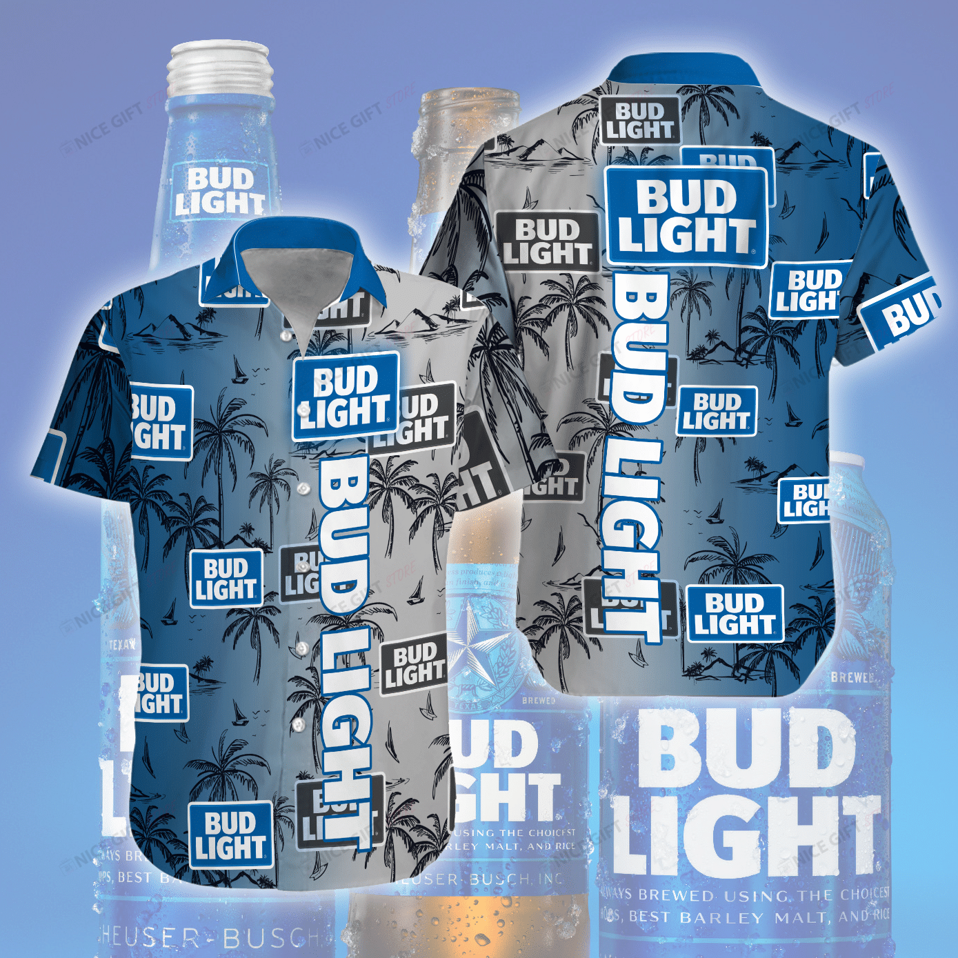 Bud Light Timeless Classic Aloha Hawaiian Shirt